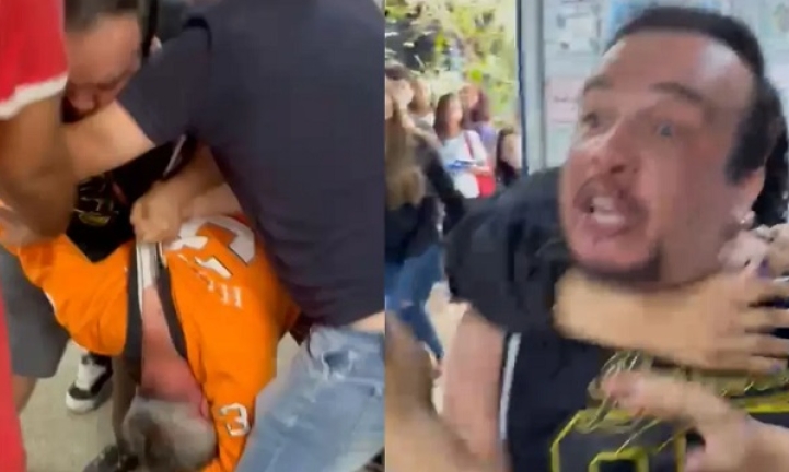 VDEO: Professor  espancado por pai de aluna ao reclamar de uso de celular pela jovem em sala de aula